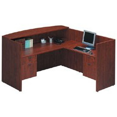 High Performance Cherry Reception Desk with Two Box Files