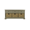 Gray Wood Entryway Storage Bench with 3 Cubby Area  $350 - Image 3