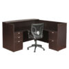 Espresso Reception Desk with Floor-Length Drawers  $1,543 ♦