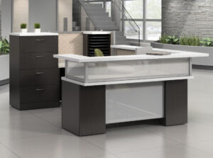 Global Zira Series Two Tone U Shaped Reception Desk
