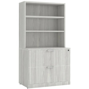 2 Drawer Lateral File with Bookcase Hutch