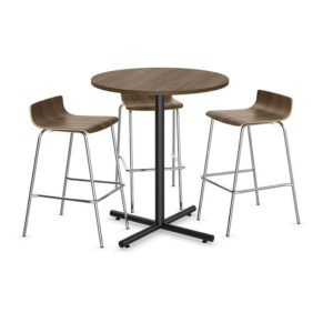 30" Bar Height Round Top Cafe Table with Cross Base