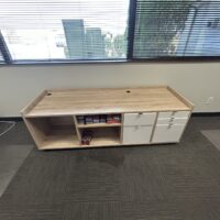 Used Aspen and White Low Storage Credenzas