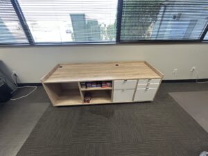Used Aspen and White Low Storage Credenzas