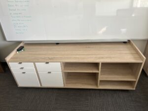 Used Aspen and White Low Storage Credenzas - Image 2