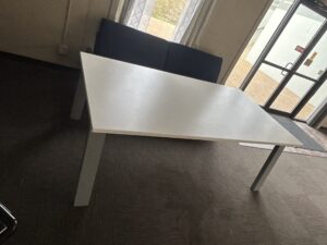 Used White and Silver Table Desk