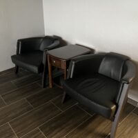 Used Low-Profile Lounge Armchairs Set with Accent Table