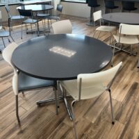 Used Black Speckle Round Table Set with Chairs